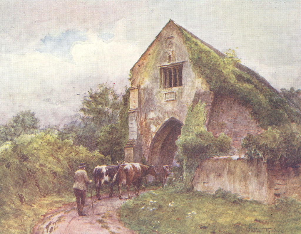 SOMT. Entry Gate, Cleeve Abbey 1906 old antique vintage print picture